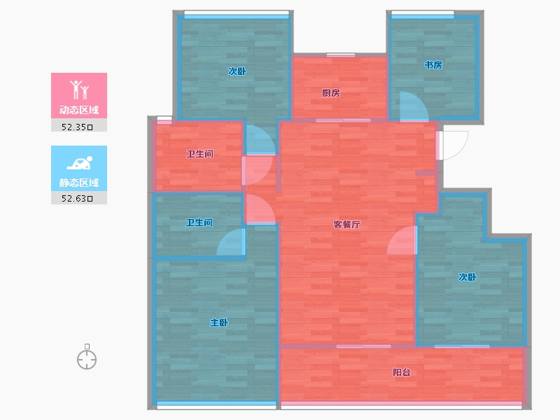 浙江省-杭州市-古翠蓝庭Y2120m2-96.10-户型库-动静分区