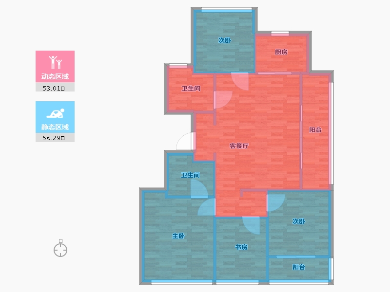 浙江省-杭州市-古翠蓝庭Y1125m2-100.00-户型库-动静分区