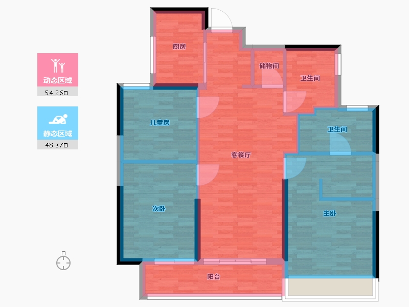 浙江省-杭州市-古翠蓝庭G4116m2-92.80-户型库-动静分区