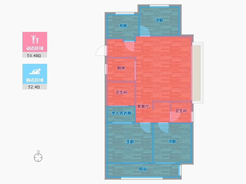 浙江省-杭州市-阳光城山水悦江府3,9,10,14号楼118m2-94.40-户型库-动静分区