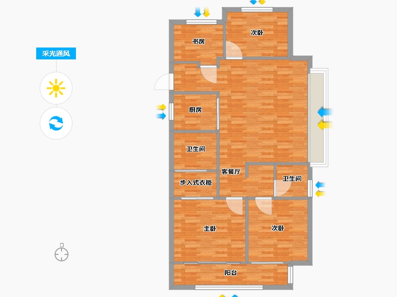 浙江省-杭州市-阳光城山水悦江府3,9,10,14号楼118m2-94.40-户型库-采光通风