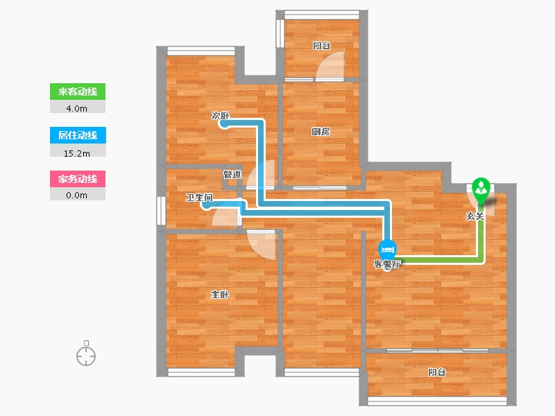 广东省-广州市-卓粤卓雅名苑4栋83m²-68.78-户型库-动静线