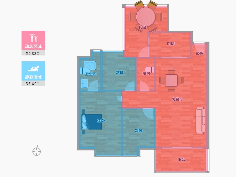 广东省-广州市-智杰雅筑建面121m²-87.74-户型库-动静分区