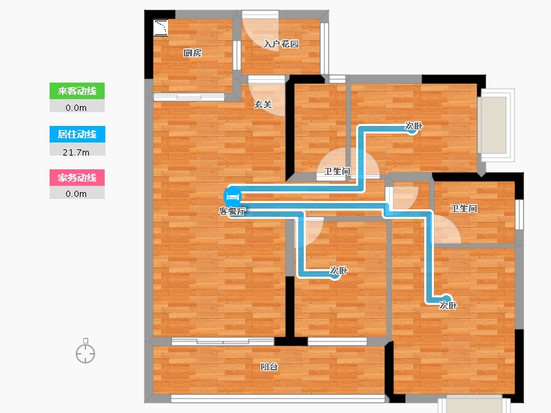 广东省-广州市-碧桂园荔山雅筑35栋,37栋建面120m²-96.00-户型库-动静线