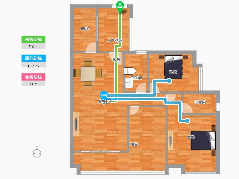 广东省-广州市-珠光御景山水城14栋,15栋建面104m²-83.39-户型库-动静线