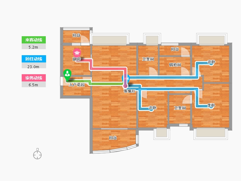 广东省-广州市-星河山海湾G24栋,G23栋,G25栋128m²-102.40-户型库-动静线