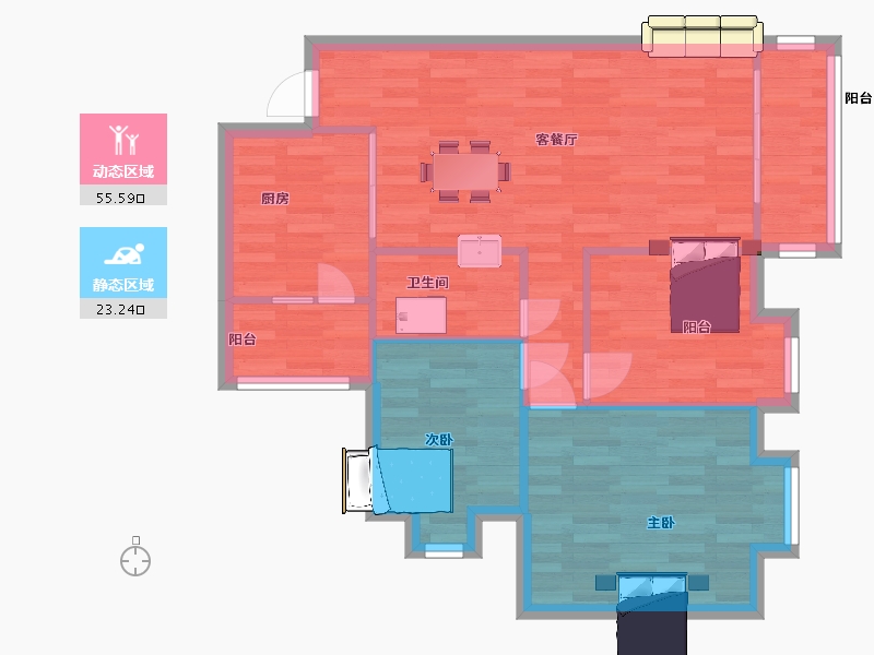 广东省-广州市-顺欣花园35栋89m²-71.29-户型库-动静分区