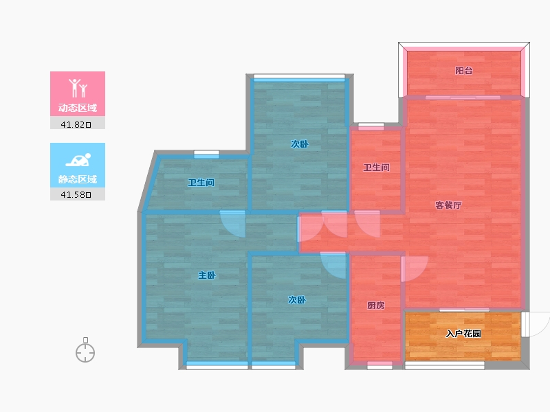 广东省-广州市-大夫山尚东101m2-80.98-户型库-动静分区