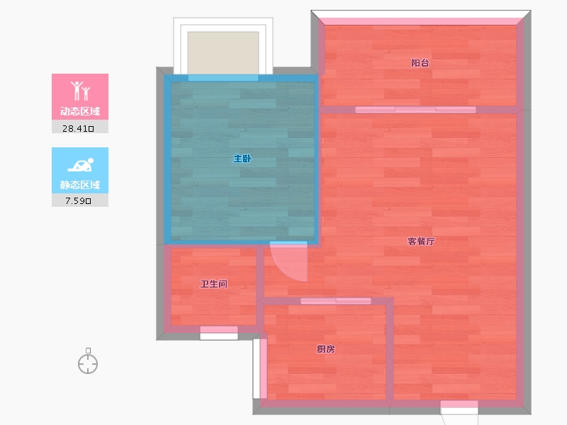 广东省-广州市-恒展江山时代花园10栋40m²-32.00-户型库-动静分区