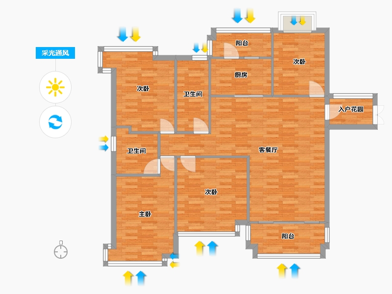 广东省-广州市-大宏锦绣141m²-112.81-户型库-采光通风