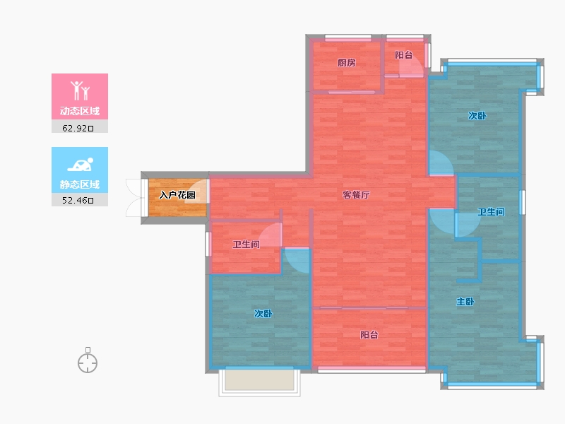 广东省-广州市-大宏锦绣自编C1栋,自编C2栋136m²-108.80-户型库-动静分区