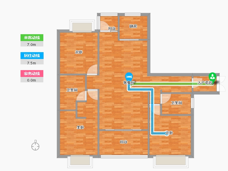 广东省-广州市-大宏锦绣自编C1栋,自编C2栋136m²-108.80-户型库-动静线