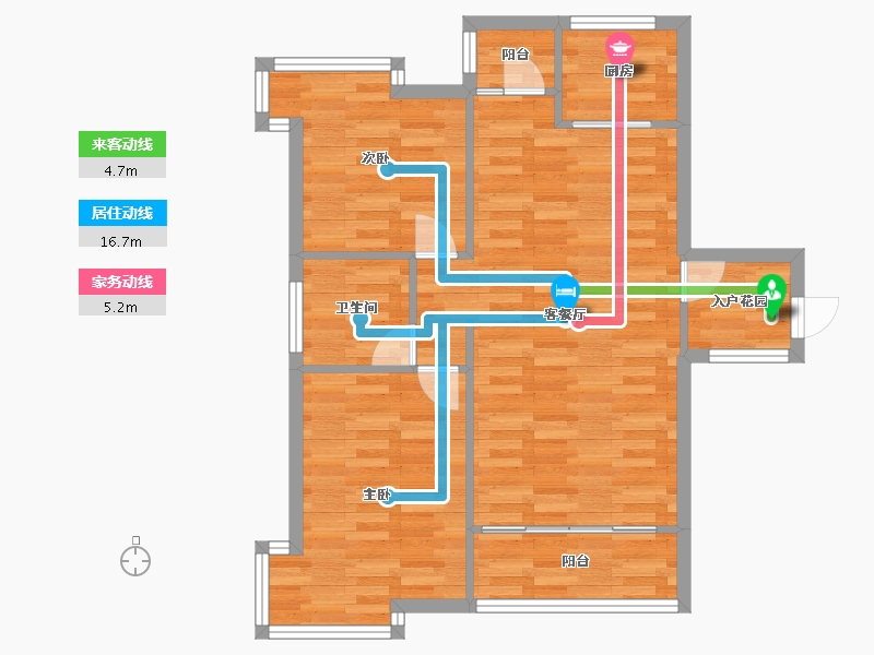 广东省-广州市-大宏锦绣D栋90m²-72.00-户型库-动静线