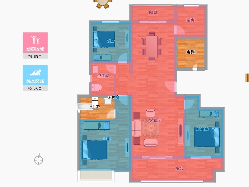 河南省-濮阳市-学府世家-124.09-户型库-动静分区