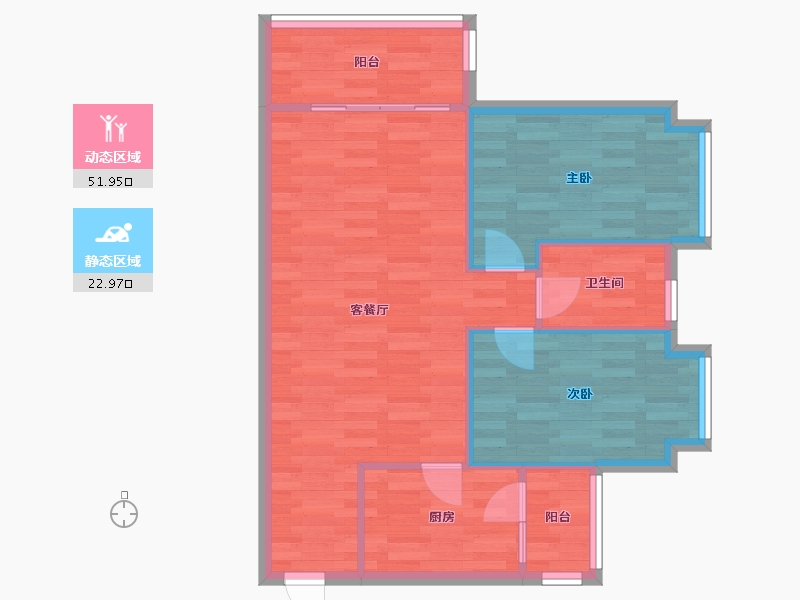 广东省-广州市-远东御江豪庭85m2-68.10-户型库-动静分区