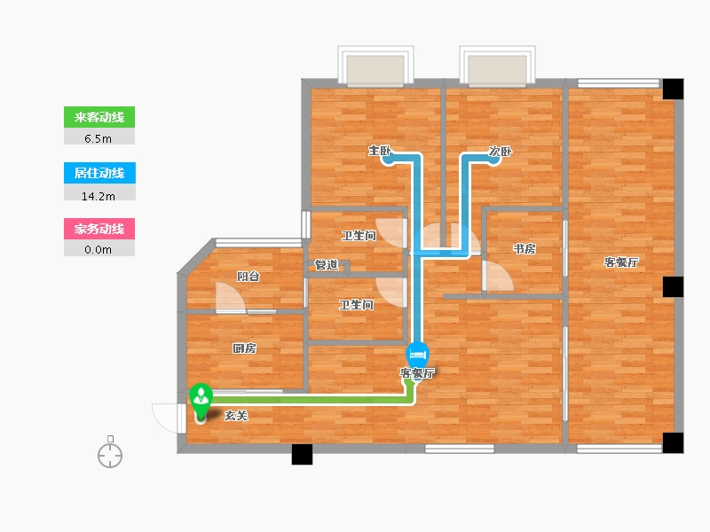 广东省-广州市-时代康桥15栋,16栋112m²-101.44-户型库-动静线