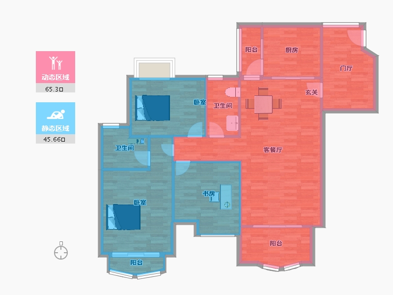 广东省-广州市-莱茵水岸绿茵苑建面93m²-101.50-户型库-动静分区