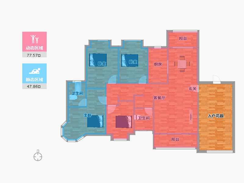 广东省-广州市-欣荣宏御泉湾1栋,2栋建面163m²-138.48-户型库-动静分区