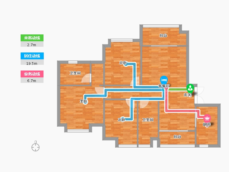 广东省-广州市-元邦山清水秀118平3房2厅2卫户型118m²-92.29-户型库-动静线