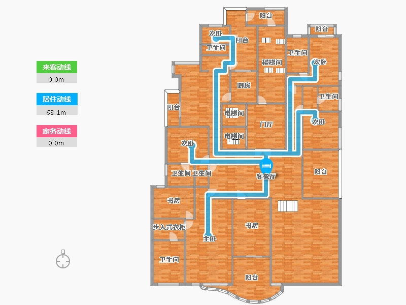 广东省-广州市-流花君庭400m2-319.99-户型库-动静线