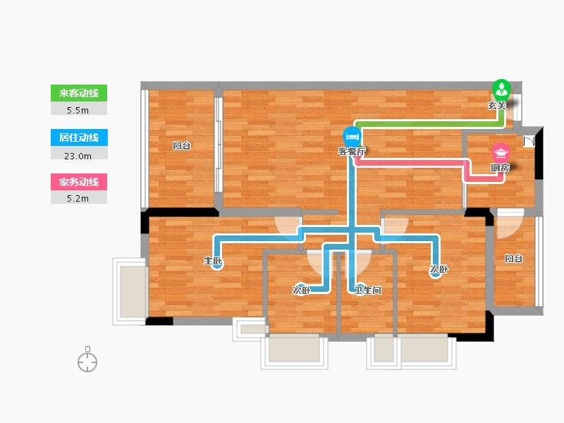 广东省-广州市-智杰雅筑雅逸轩4-7栋建面92m²-75.06-户型库-动静线