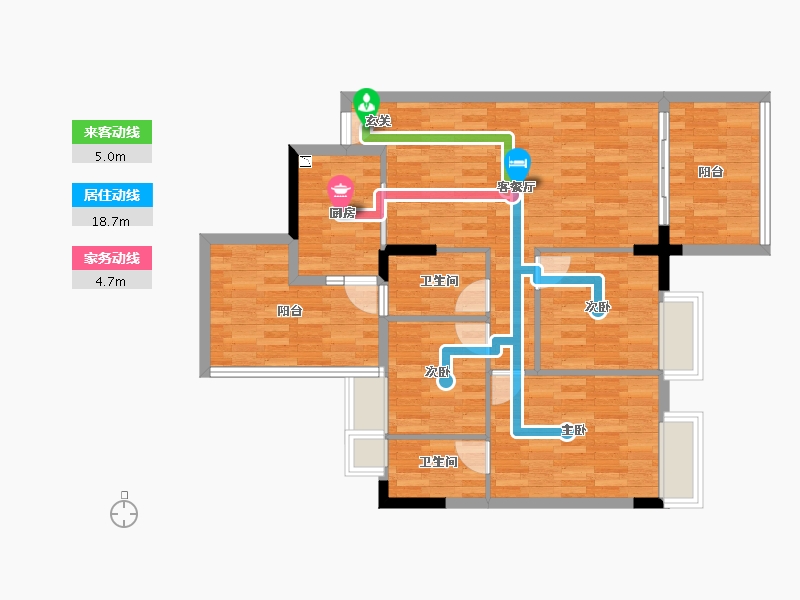 广东省-广州市-智杰雅筑雅逸轩4-7栋建面105m²-89.12-户型库-动静线