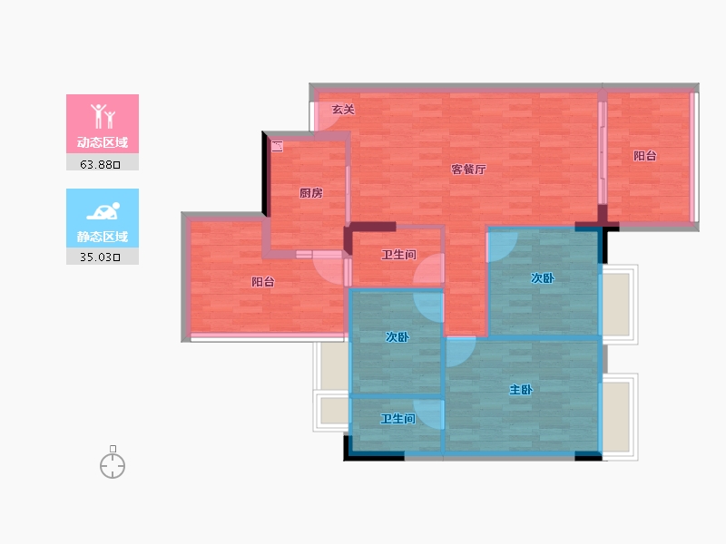 广东省-广州市-智杰雅筑雅逸轩4-7栋建面105m²-89.12-户型库-动静分区