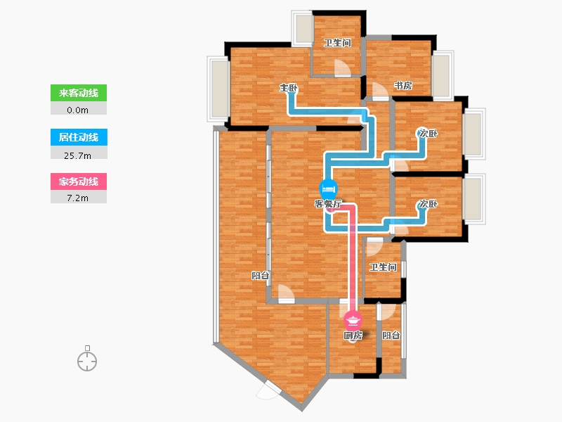 广东省-广州市-珠光山水御苑2栋建面171m²-149.50-户型库-动静线