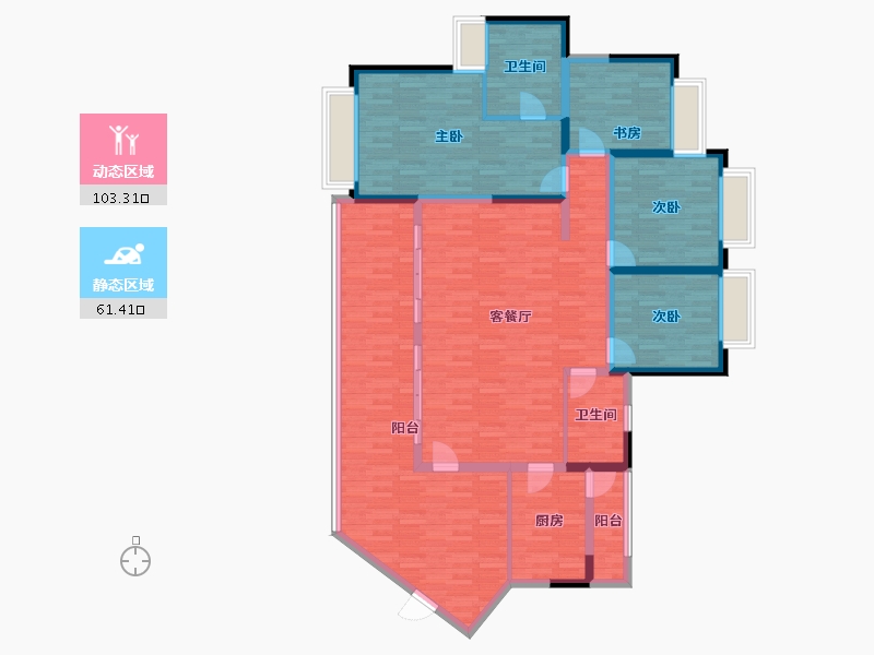 广东省-广州市-珠光山水御苑2栋建面171m²-149.50-户型库-动静分区