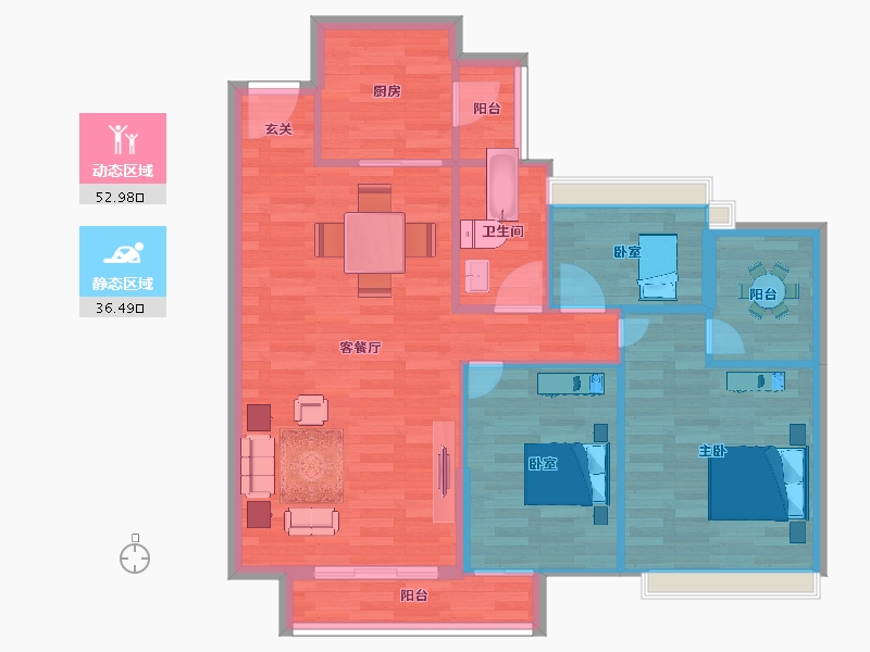 广东省-广州市-嘉骏幸福里建面105m²-81.59-户型库-动静分区