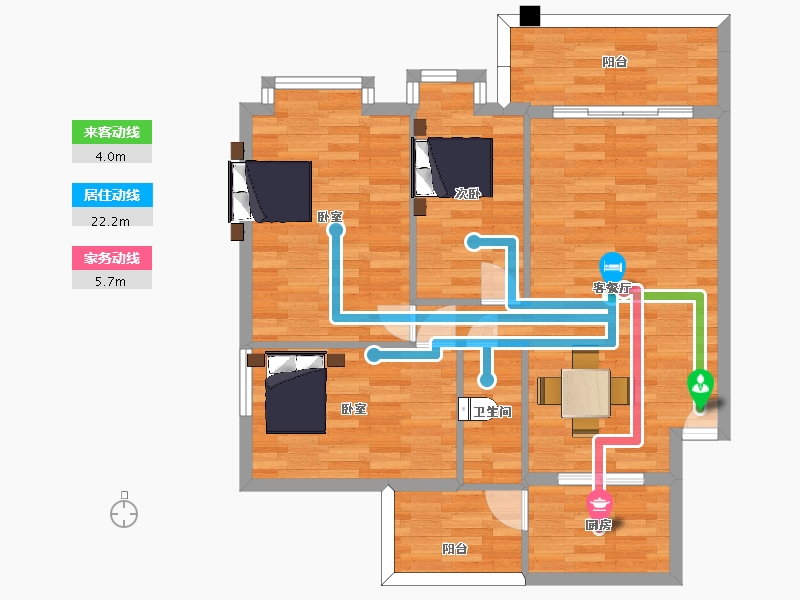 广东省-广州市-富雅都市华庭40栋04户型102m²-82.09-户型库-动静线