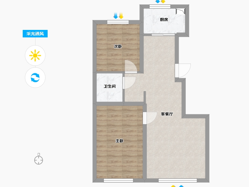 吉林省-长春市-新星宇揽悦-58.02-户型库-采光通风