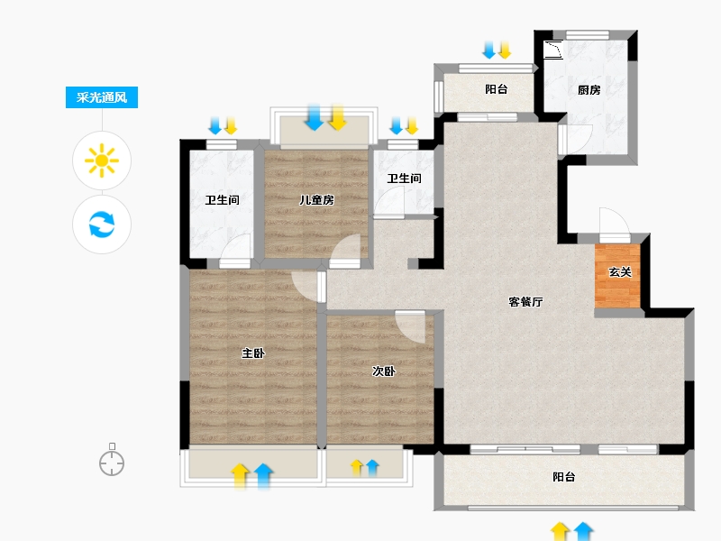 四川省-成都市-中建锦绣天地-100.56-户型库-采光通风