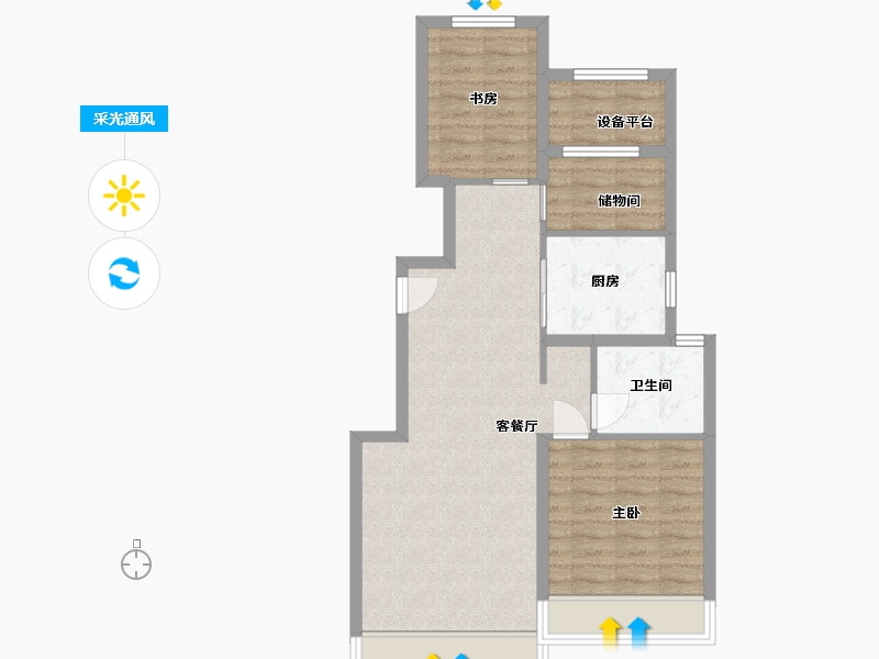 黑龙江省-哈尔滨市-融创公园壹号-71.22-户型库-采光通风