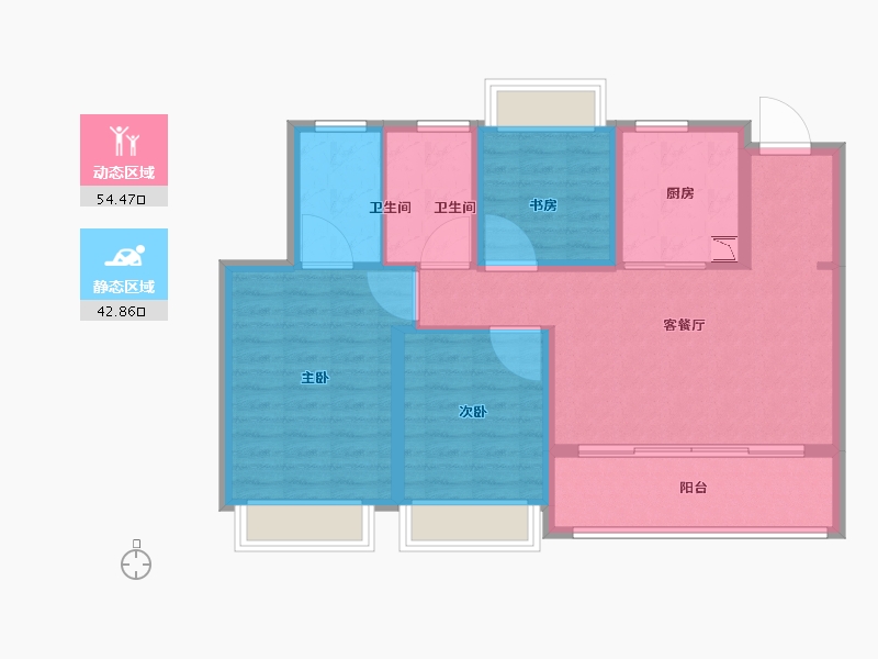 江苏省-南京市-大华锦绣和樾府-87.20-户型库-动静分区