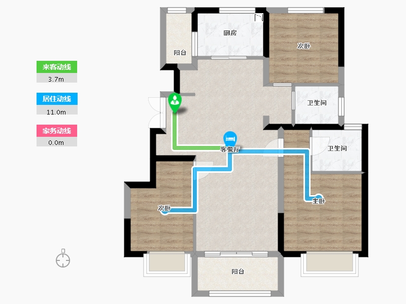 天津-天津市-财信河西府-84.00-户型库-动静线