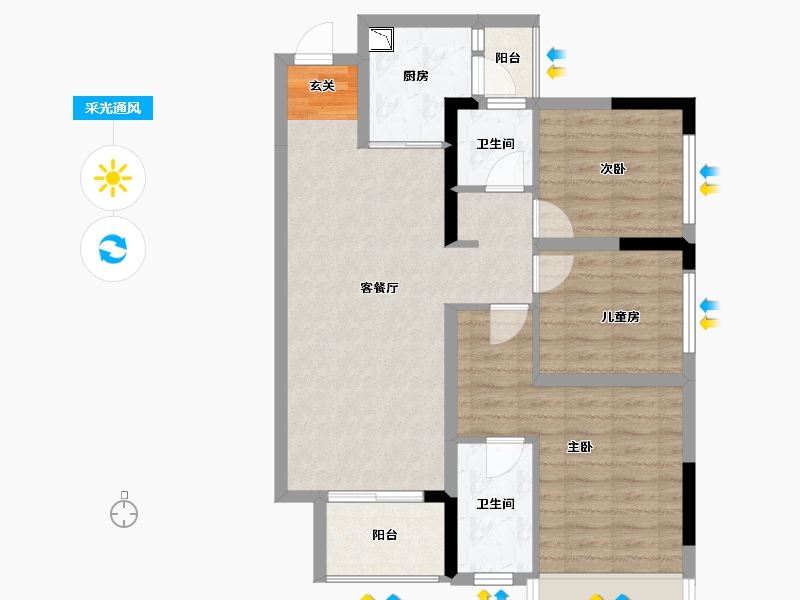 四川省-成都市-中建锦绣天地-78.27-户型库-采光通风