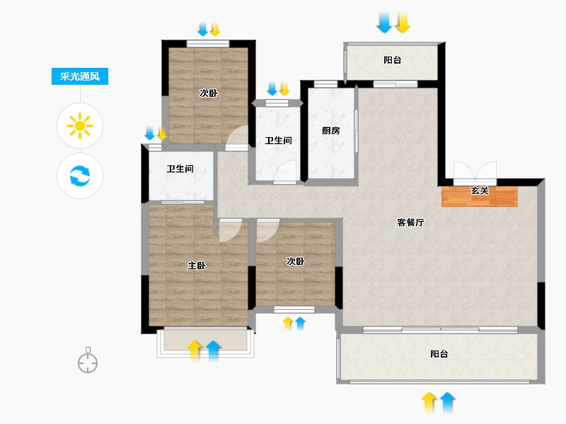 四川省-成都市-城投置地梧桐集-110.43-户型库-采光通风