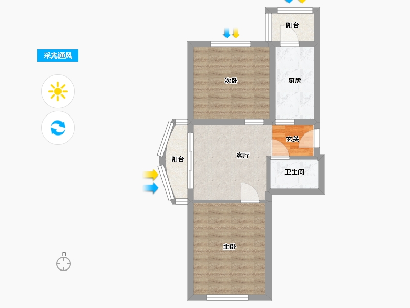 黑龙江省-哈尔滨市-融创公园壹号-47.97-户型库-采光通风