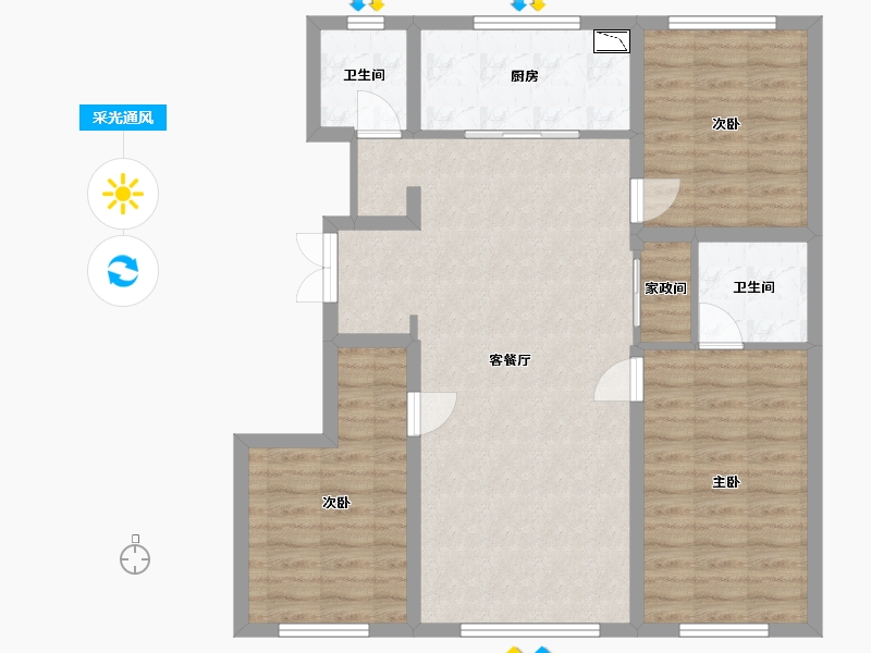 吉林省-长春市-新星宇揽悦-89.64-户型库-采光通风