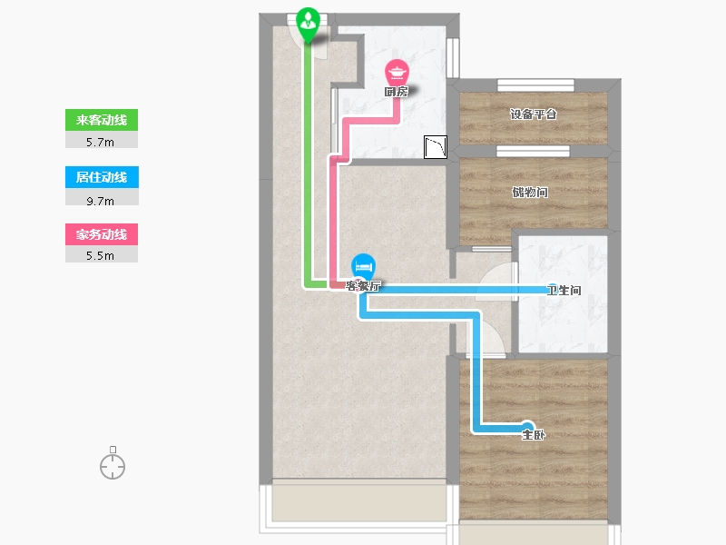 黑龙江省-哈尔滨市-融创公园壹号-54.42-户型库-动静线