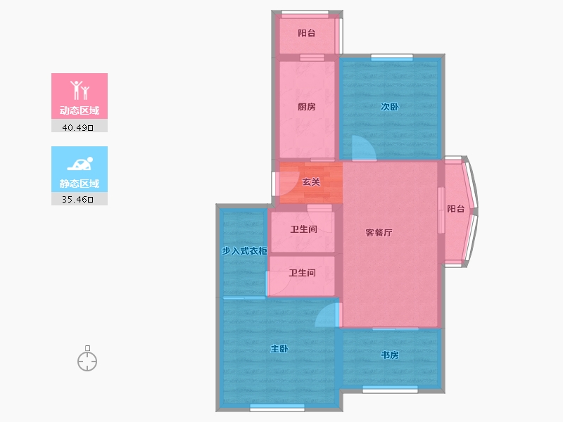 黑龙江省-哈尔滨市-融创公园壹号-67.08-户型库-动静分区