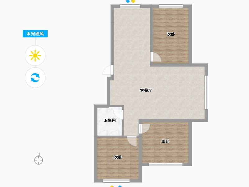 黑龙江省-哈尔滨市-嘉悦国际三期-88.34-户型库-采光通风