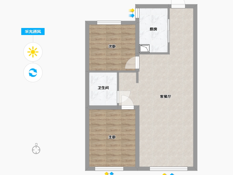 吉林省-长春市-新星宇揽悦-60.87-户型库-采光通风