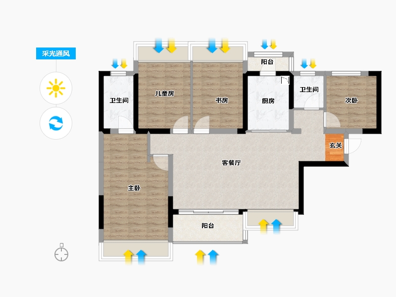 四川省-成都市-中建锦绣天地-97.59-户型库-采光通风