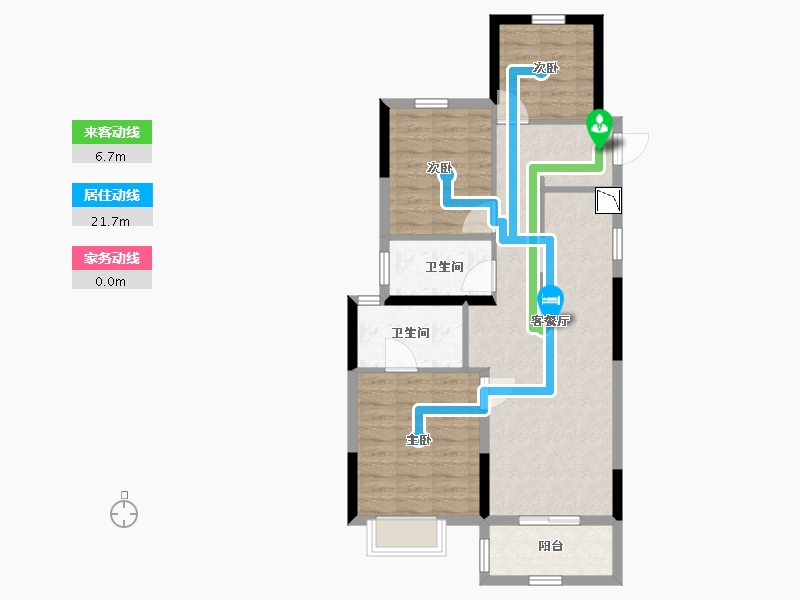 浙江省-杭州市-北上星云府-76.00-户型库-动静线