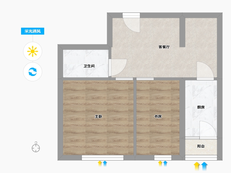 黑龙江省-哈尔滨市-融创公园壹号-38.58-户型库-采光通风