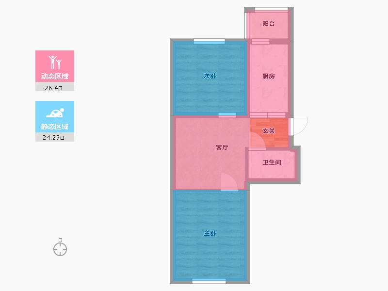 黑龙江省-哈尔滨市-融创公园壹号-44.36-户型库-动静分区