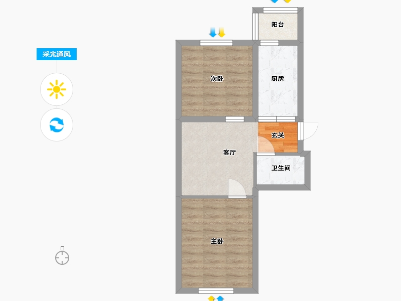 黑龙江省-哈尔滨市-融创公园壹号-44.36-户型库-采光通风