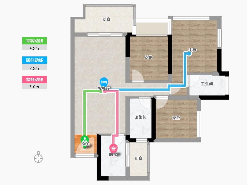 四川省-成都市-袍商朗诗天府绿郡-65.00-户型库-动静线